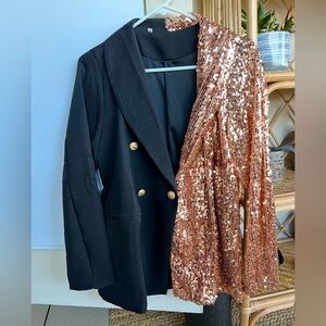NWOT | Half sparkly half black blazer top